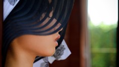 Woman close-up hats faces brunettes Pammie Lee