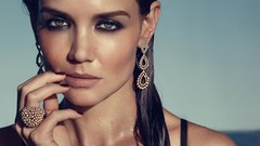 Woman close-up Jewelry Katie Holmes faces brunettes models 