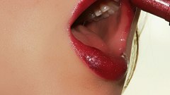 Woman close-up lips