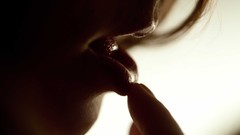 Woman close-up lips brunettes models Amber Sym