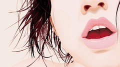 Woman close-up lips faces