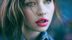 Woman close-up lips faces Actress anna popplewell