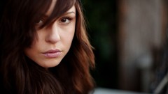 Woman close-up lips faces brown eyes brunettes Taylor McCutchan 