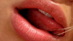 Woman close-up lips faces tongue