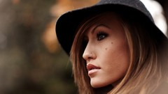 Woman close-up lips hats faces piercings open mouth Lauren 