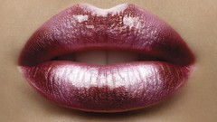 Woman close-up lips lipstick