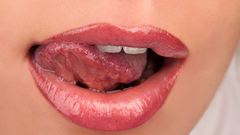 Woman close-up lips mouth