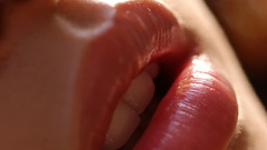 Woman close-up lips mouth