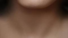 Woman close-up lips paint