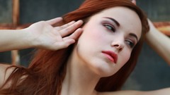 Woman close-up lips redheads Elizabeth Marx