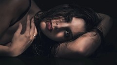 Woman close-up lips rings faces brunettes