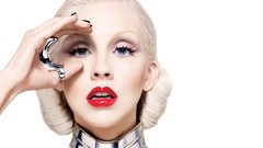 Woman close-up lips white background faces blondes models