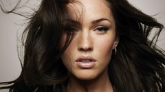 Woman close-up Megan Fox blue eyes brunettes
