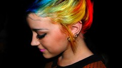 Woman close-up multicolor charlotte teen self shot