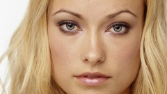 Woman close-up Olivia Wilde faces Actress blondes