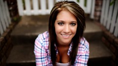 Woman close-up smiley faces brunettes boobs Taylor McCutchan