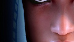 Woman close-up video games