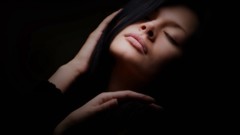 Woman closed eyes brunettes