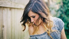 Woman closed eyes brunettes mindy white