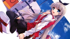 Woman clouds blue eyes