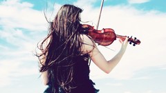 Woman clouds long hair