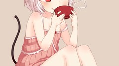 Woman coffee anime girls animal ears