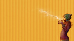 Woman coffee stripes