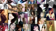 Woman collage faces portraits