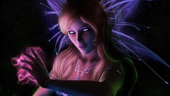 Woman colors artwork