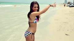 Woman colors brunettes models bikini teen beach girls