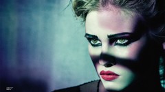 Woman colors November models black hair grayscale Lara Stone