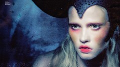 Woman colors November models black hair grayscale Lara Stone