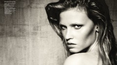 Woman colors November models black hair grayscale Lara Stone