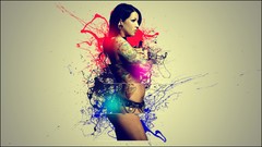 Woman colors tattoos brunettes Photo manipulation
