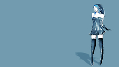 Woman corset blue hair