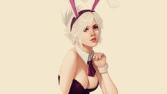 Woman corset League of Legends minimalistic video games riven