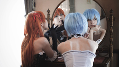 Woman cosplay ayanami rei