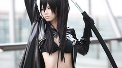 Woman cosplay black rock