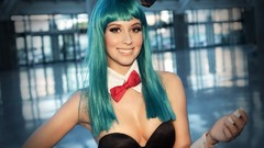 Woman cosplay Bulma Meg Turney