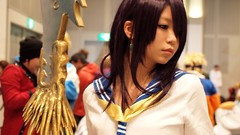 Woman cosplay school uniforms