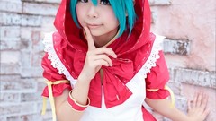 Woman cosplay vocaloid hatsune