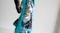 Woman cosplay vocaloid hatsune