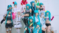 Woman cosplay vocaloid hatsune