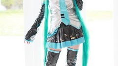 Woman cosplay vocaloid hatsune