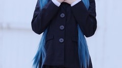 Woman cosplay vocaloid hatsune