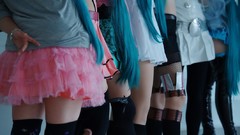 Woman cosplay vocaloid hatsune
