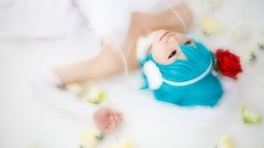 Woman cosplay vocaloid hatsune