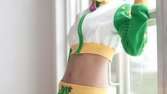 Woman cosplay vocaloid hatsune