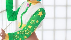 Woman cosplay vocaloid hatsune