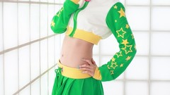 Woman cosplay vocaloid hatsune